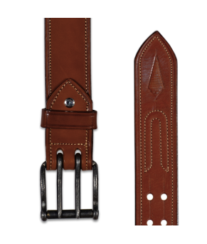 Cinturón de cuero Los Nietos hecho a mano Liso Doble Pincho