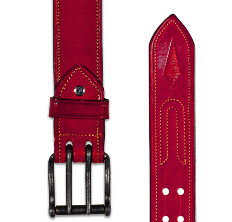 Cinturón de cuero Los Nietos hecho a mano Liso Doble Pincho