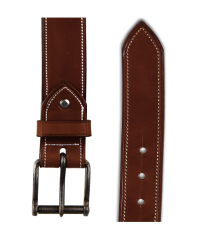 Cinturón de cuero Los Nietos hecho a mano costuras