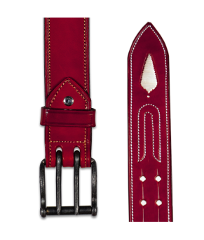 Cinturón de cuero Los Nietos hecho a mano Piña Blanca | Doble Pincho