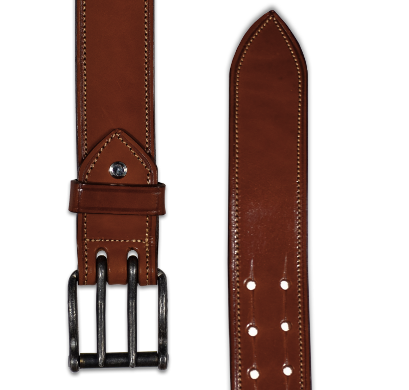 Cinturón de cuero 'Los Nietos' hecho a mano costuras | Doble Pincho