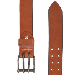 Cinturón de cuero Los Nietos hecho a mano Liso Pespunte | Doble Pincho