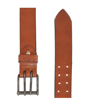 Cinturón de cuero Los Nietos hecho a mano Liso Pespunte | Doble Pincho