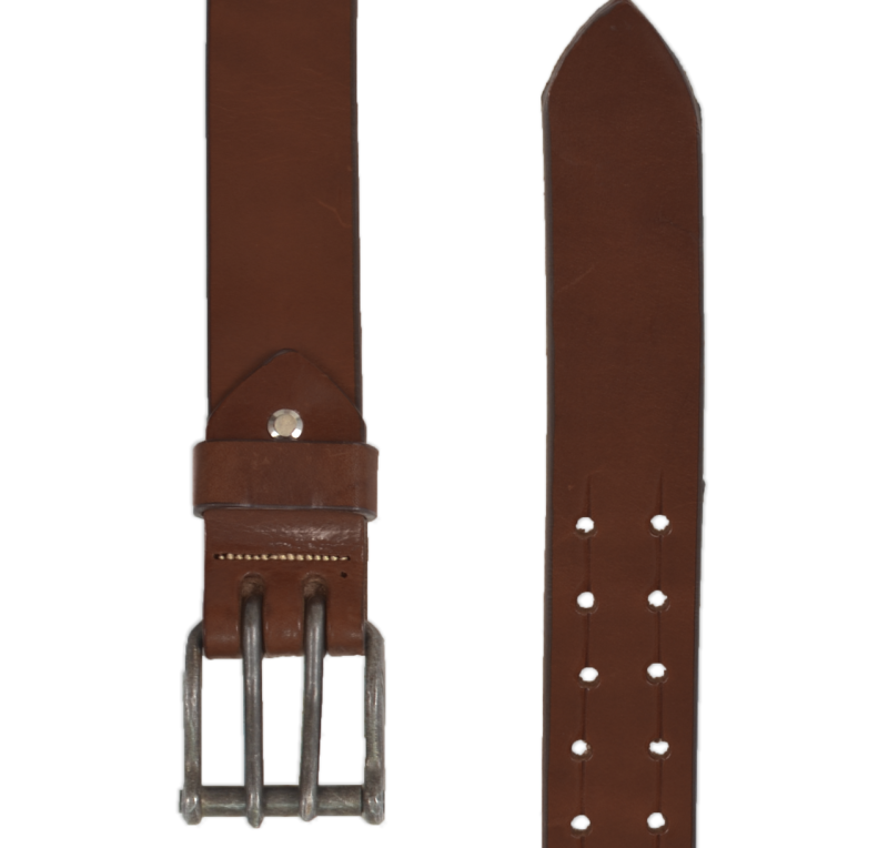 Cinturón de cuero Los Nietos hecho a mano Liso Pespunte | Doble Pincho