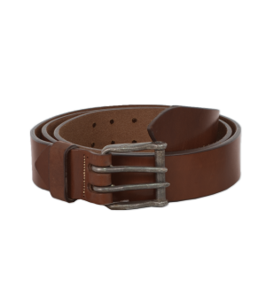 Cinturón de cuero Los Nietos hecho a mano Liso Pespunte | Doble Pincho