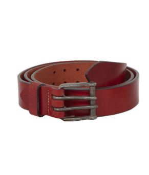 Cinturón de cuero Los Nietos hecho a mano Liso Pespunte | Doble Pincho