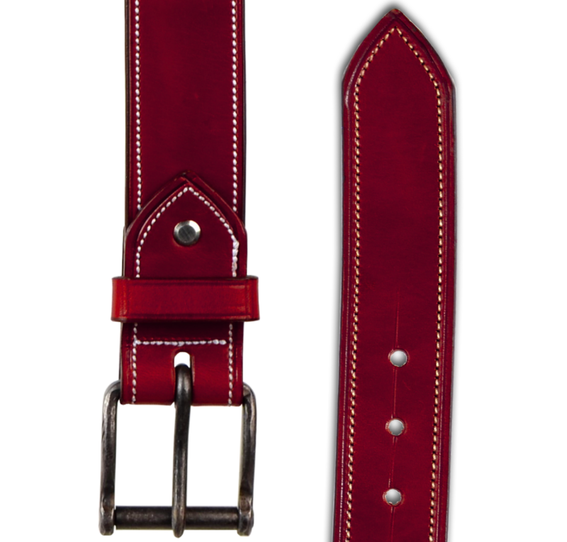 Cinturón de cuero Los Nietos hecho a mano costuras