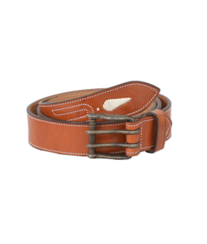 Cinturón de cuero Los Nietos hecho a mano Piña Blanca | Doble Pincho