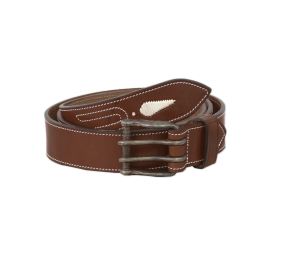 Cinturón de cuero Los Nietos hecho a mano Piña Blanca | Doble Pincho