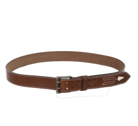 Cinturón de cuero Los Nietos hecho a mano Piña Blanca | Doble Pincho