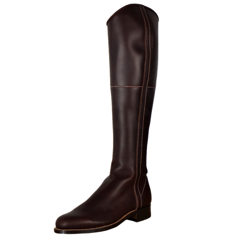 Bota 1850 Los Nietos piel flor ternera  | Piso suela | Marrón