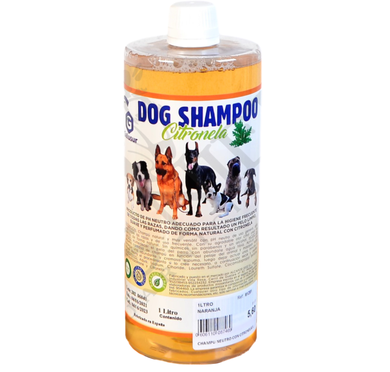Champú para perros neutro con citronela | 1 Litro