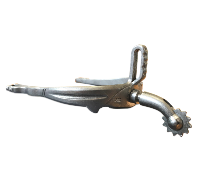 Espuela vaquera 'Los Nietos' | Inoxidable | Ruleta inglesa | Gallo curvo