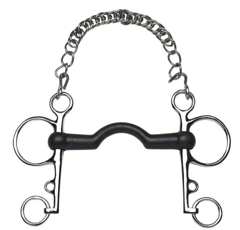 Bocado pelham Feeling con puente de goma