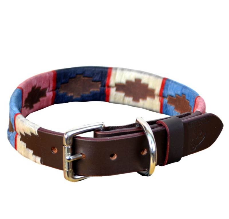 Collar de perro Marisma | Rosa, celeste y blanco