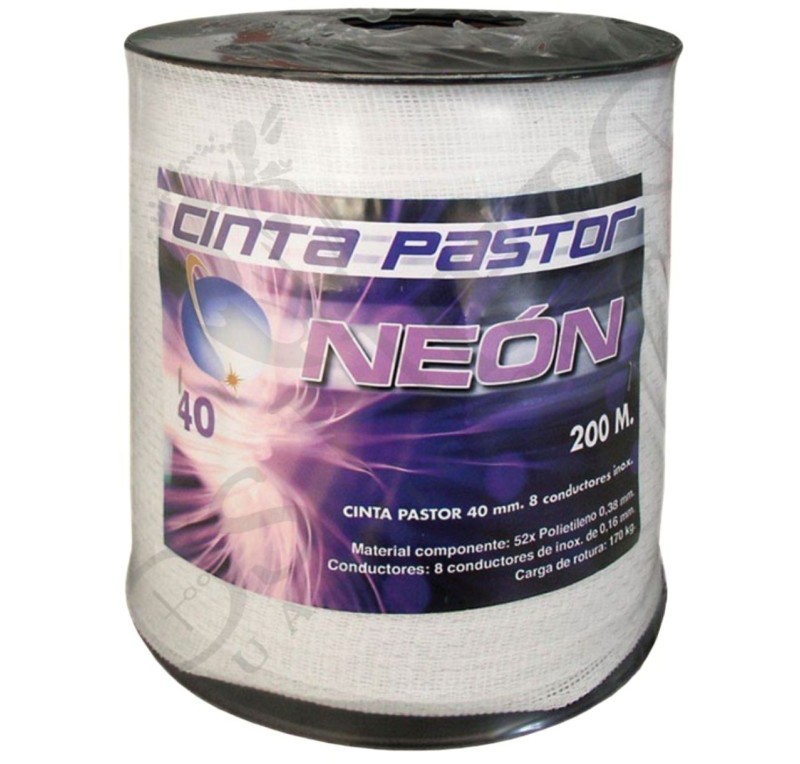 Cinta Conductora Neon Para Pastor Eléctrico 10 mm / 200 m