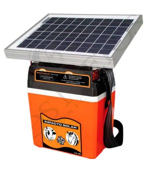 Pastor eléctrico Impacto con placa solar 10W