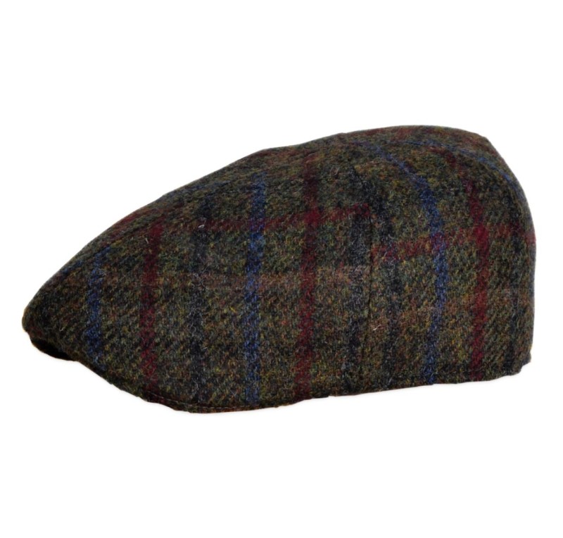 Gorra Gatsby Harris Tweed Cuadros Verdes