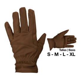 Guantes para montar de cuero 'Analine' | Marrón
