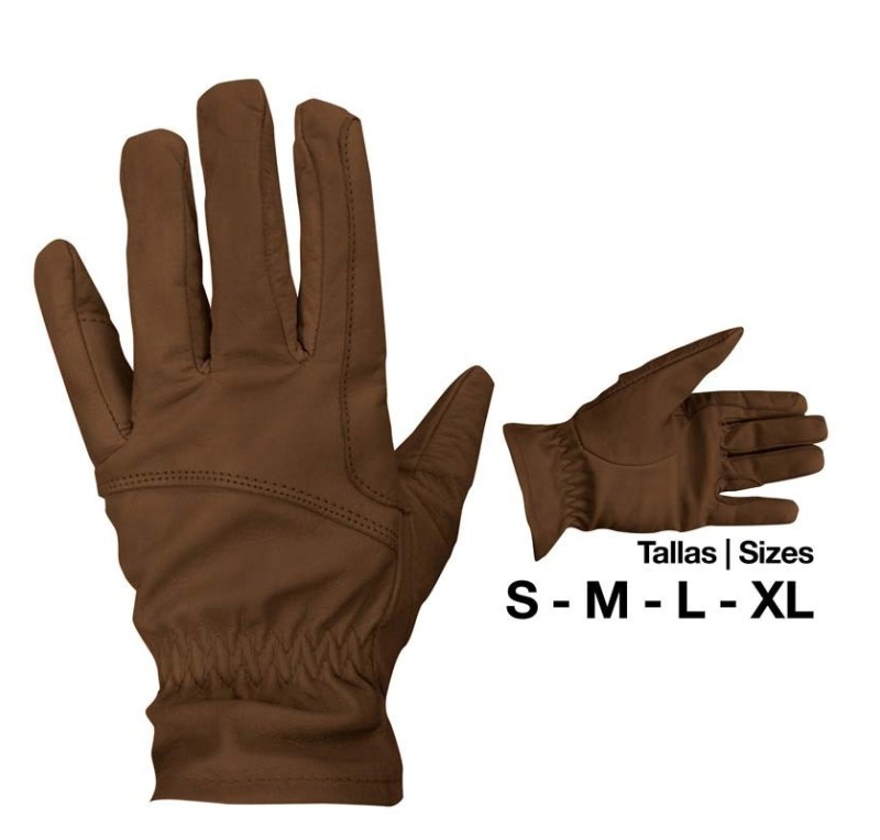 Guantes para montar de cuero 'Analine' | Marrón
