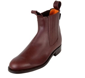 Botín rociero de piel de ternera oscura | Piso suela