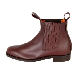 Botín rociero de piel de ternera oscura | Piso suela