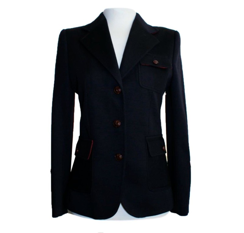 Chaqueta de lana de mujer |  Punto roma azul marino