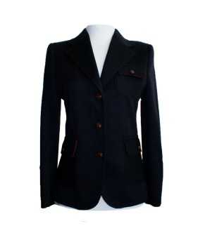 Chaqueta de lana de mujer |  Punto roma azul marino