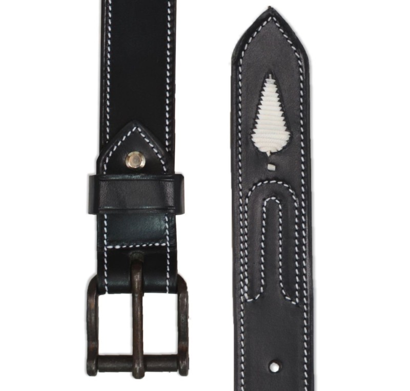 Cinturón de cuero 'Los Nietos' | Piña Blanca | Negro