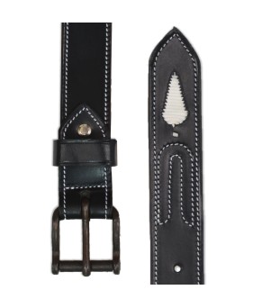 Cinturón de cuero 'Los Nietos' | Piña Blanca | Negro