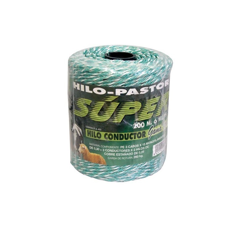 Hilo conductor verde 9 hilos rollo de 200 metros cercado eléctrico