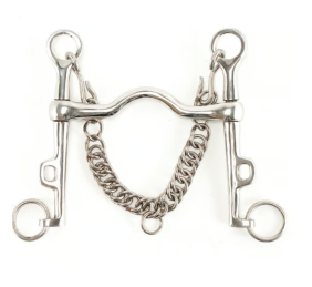 Bocado polo móvil largo con cadenilla inoxidable