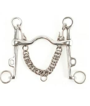 Bocado polo móvil largo con cadenilla inoxidable