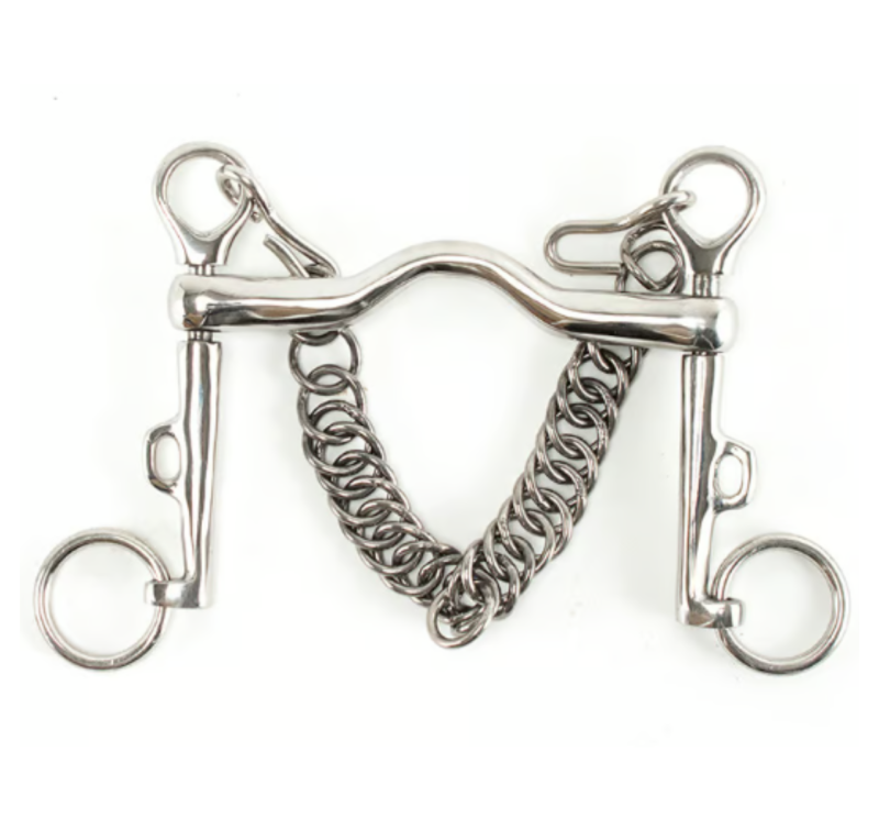 Bocado polo móvil corto con cadenilla inoxidable