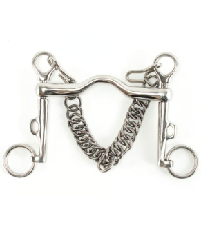 Bocado polo móvil corto con cadenilla inoxidable