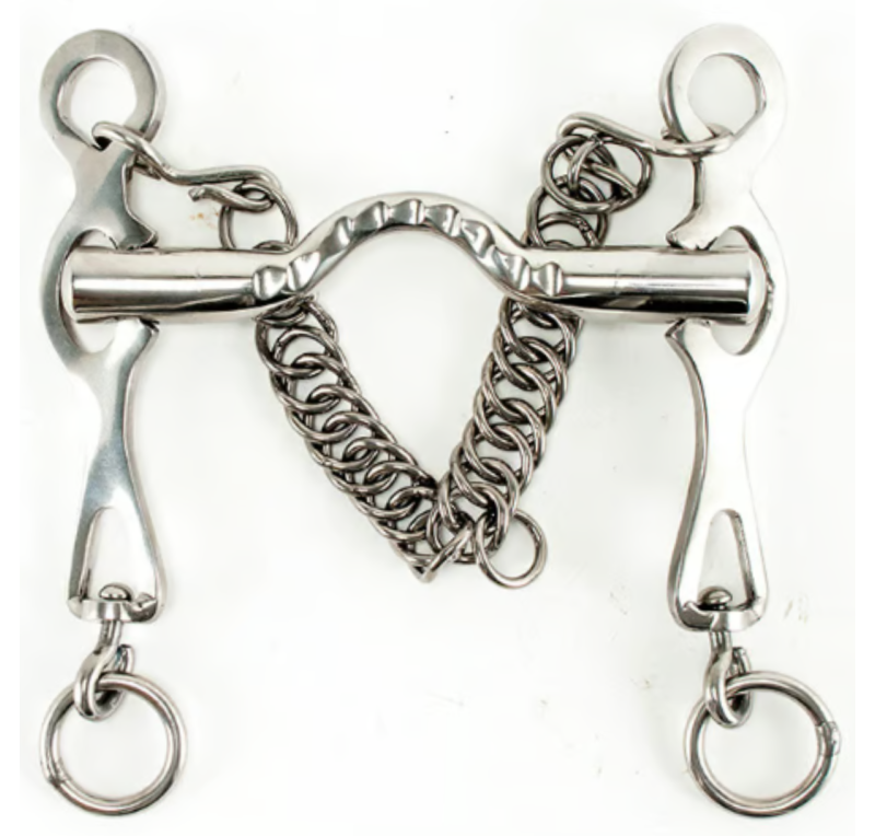 Bocado portugués con cadenilla inoxidable premium