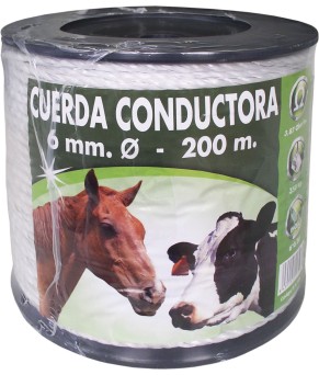 Cordón conductor blanco 6mm 200M
