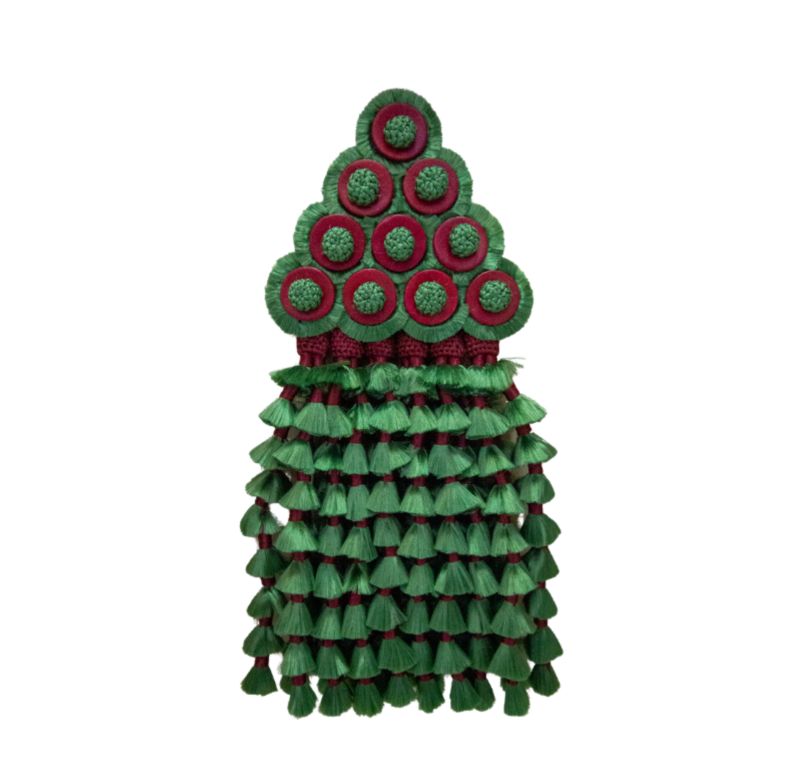 Mosquero artesano de seda premium | Verde - Burdeos