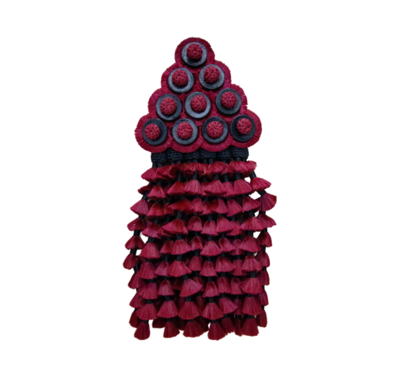 Mosquero artesano de seda premium | Burdeos - negro