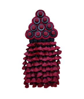 Mosquero artesano de seda premium | Burdeos - negro