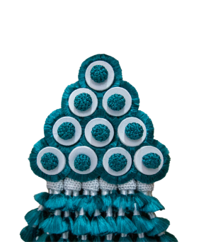 Mosquero artesano de seda premium | Verde agua - beige