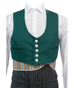 Chaqueta y chalequillo | Sarga | Verde