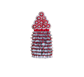 Mosquero de seda artesano premium | Gris y rojo