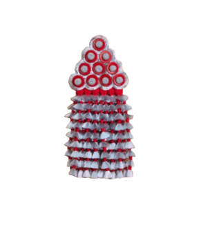 Mosquero de seda artesano premium | Gris y rojo