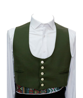 Chaqueta y chalequillo | Sarga | Verde musgo