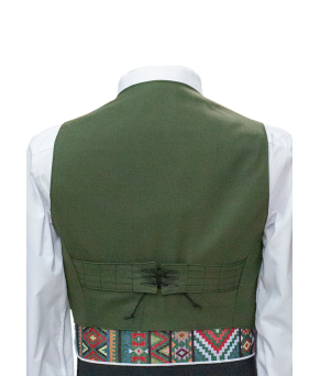 Chaqueta y chalequillo | Sarga | Verde musgo