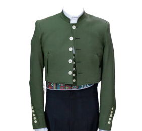 Chaqueta y chalequillo | Sarga | Verde musgo