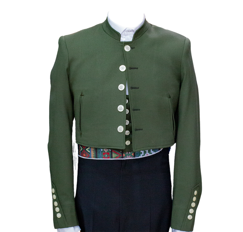 Chaqueta y chalequillo | Sarga | Verde musgo