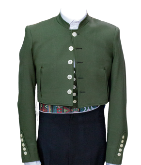 Chaqueta y chalequillo | Sarga | Verde musgo