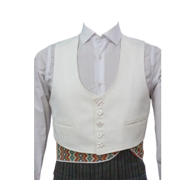 Chaqueta y chalequillo | Sarga | Blanco